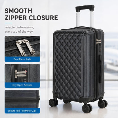 20 Inch Carry On Luggage, Lightweight Hard Shell ABS Suitcase with TSA Lock and Double Spinner Wheels, Rolling Suitcase for Travel (LXG-Blue, 20" carry on)