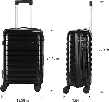 20 Inch Carry On Luggage, Lightweight Hard Shell ABS Suitcase with TSA Lock and Double Spinner Wheels, Rolling Suitcase for Travel (LXG-Blue, 20" carry on)