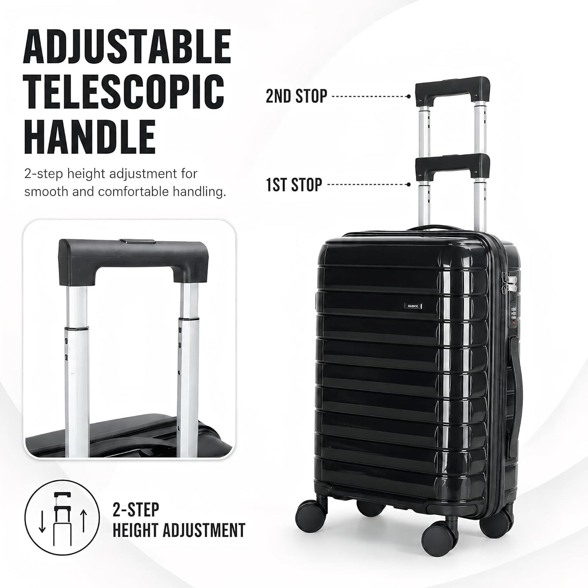 20 Inch Carry On Luggage, Lightweight Hard Shell ABS Suitcase with TSA Lock and Double Spinner Wheels, Rolling Suitcase for Travel (LXG-Blue, 20" carry on)