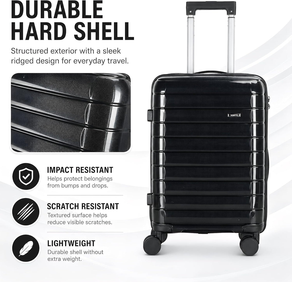 20 Inch Carry On Luggage, Lightweight Hard Shell ABS Suitcase with TSA Lock and Double Spinner Wheels, Rolling Suitcase for Travel (LXG-Blue, 20" carry on)