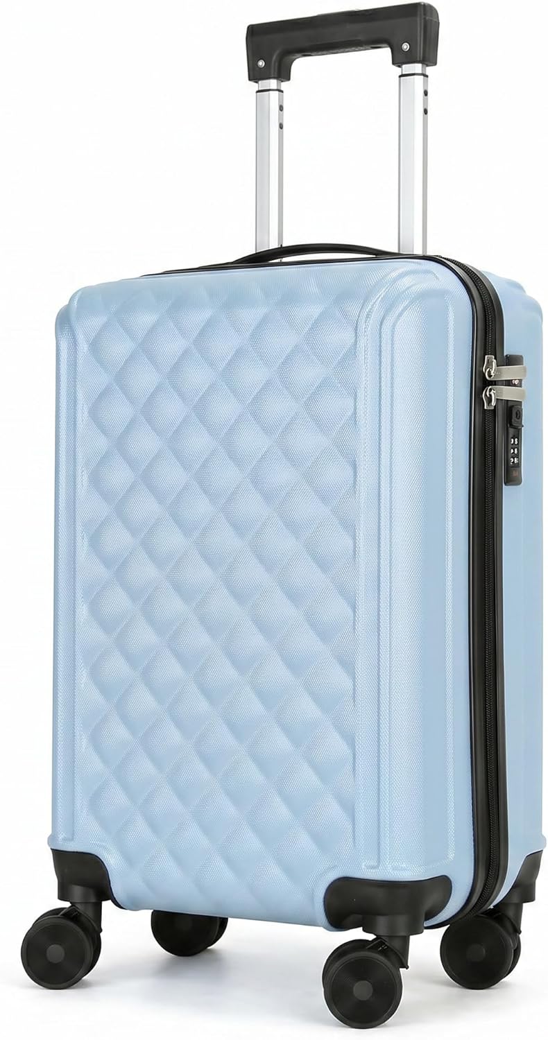20 Inch Carry On Luggage, Lightweight Hard Shell ABS Suitcase with TSA Lock and Double Spinner Wheels, Rolling Suitcase for Travel (LXG-Blue, 20" carry on)