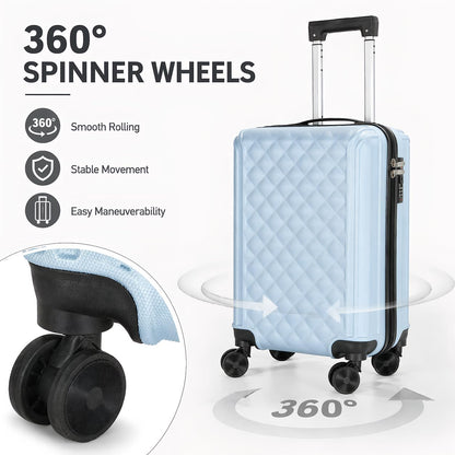 20 Inch Carry On Luggage, Lightweight Hard Shell ABS Suitcase with TSA Lock and Double Spinner Wheels, Rolling Suitcase for Travel (LXG-Blue, 20" carry on)