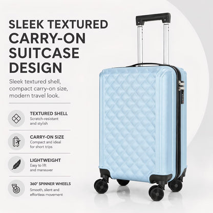 20 Inch Carry On Luggage, Lightweight Hard Shell ABS Suitcase with TSA Lock and Double Spinner Wheels, Rolling Suitcase for Travel (LXG-Blue, 20" carry on)