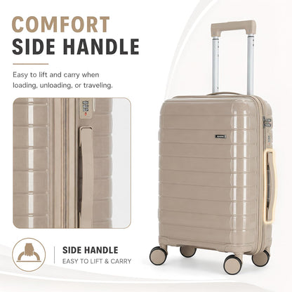 20 Inch Carry On Luggage, Lightweight Hard Shell ABS Suitcase with TSA Lock and Double Spinner Wheels, Rolling Suitcase for Travel (LXG-Blue, 20" carry on)