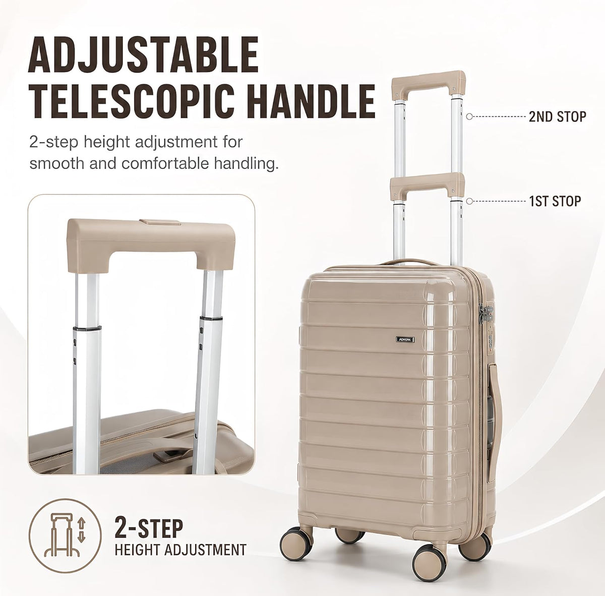 20 Inch Carry On Luggage, Lightweight Hard Shell ABS Suitcase with TSA Lock and Double Spinner Wheels, Rolling Suitcase for Travel (LXG-Blue, 20" carry on)
