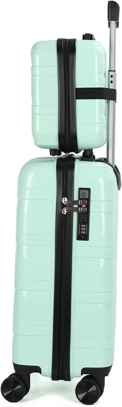 20 Inch Carry On Luggage, Lightweight Hard Shell ABS Suitcase with TSA Lock and Double Spinner Wheels, Rolling Suitcase for Travel (LXG-Blue, 20" carry on)