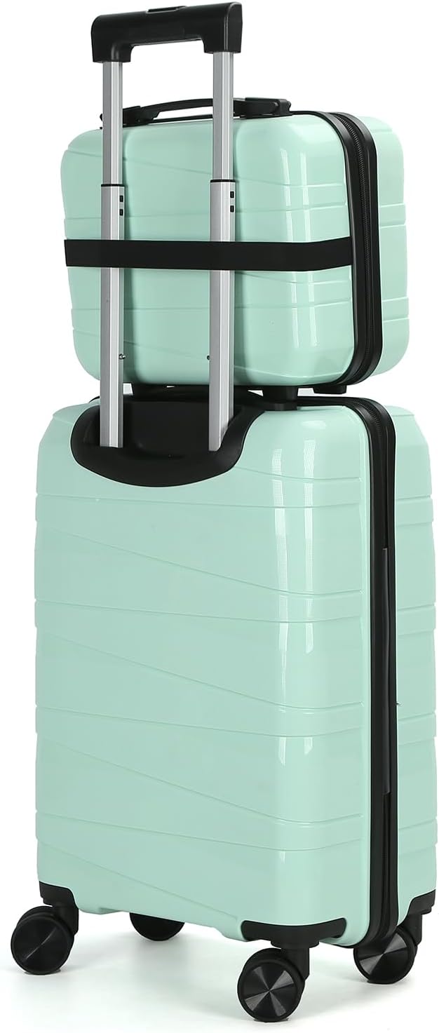 20 Inch Carry On Luggage, Lightweight Hard Shell ABS Suitcase with TSA Lock and Double Spinner Wheels, Rolling Suitcase for Travel (LXG-Blue, 20" carry on)