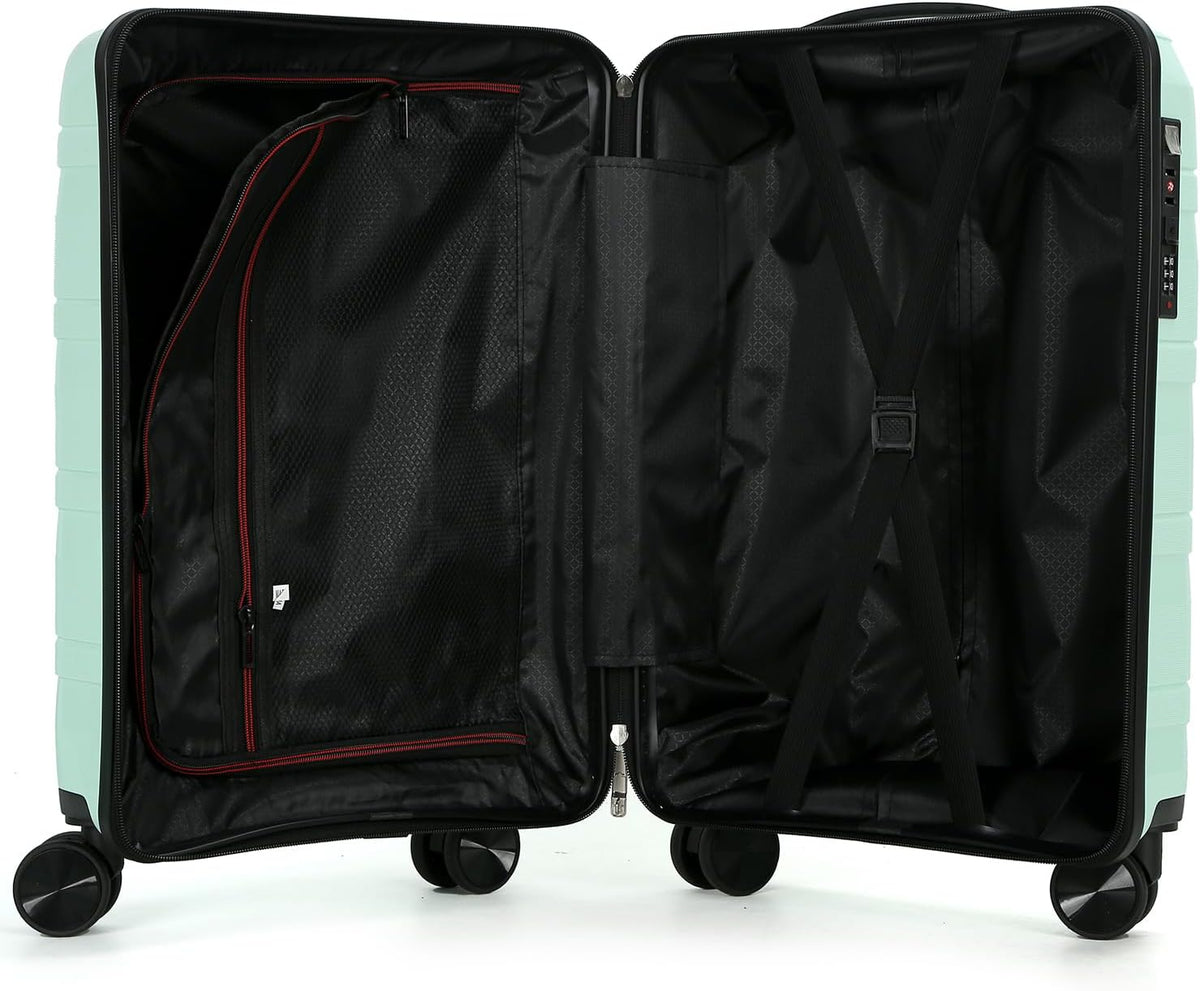 20 Inch Carry On Luggage, Lightweight Hard Shell ABS Suitcase with TSA Lock and Double Spinner Wheels, Rolling Suitcase for Travel (LXG-Blue, 20" carry on)