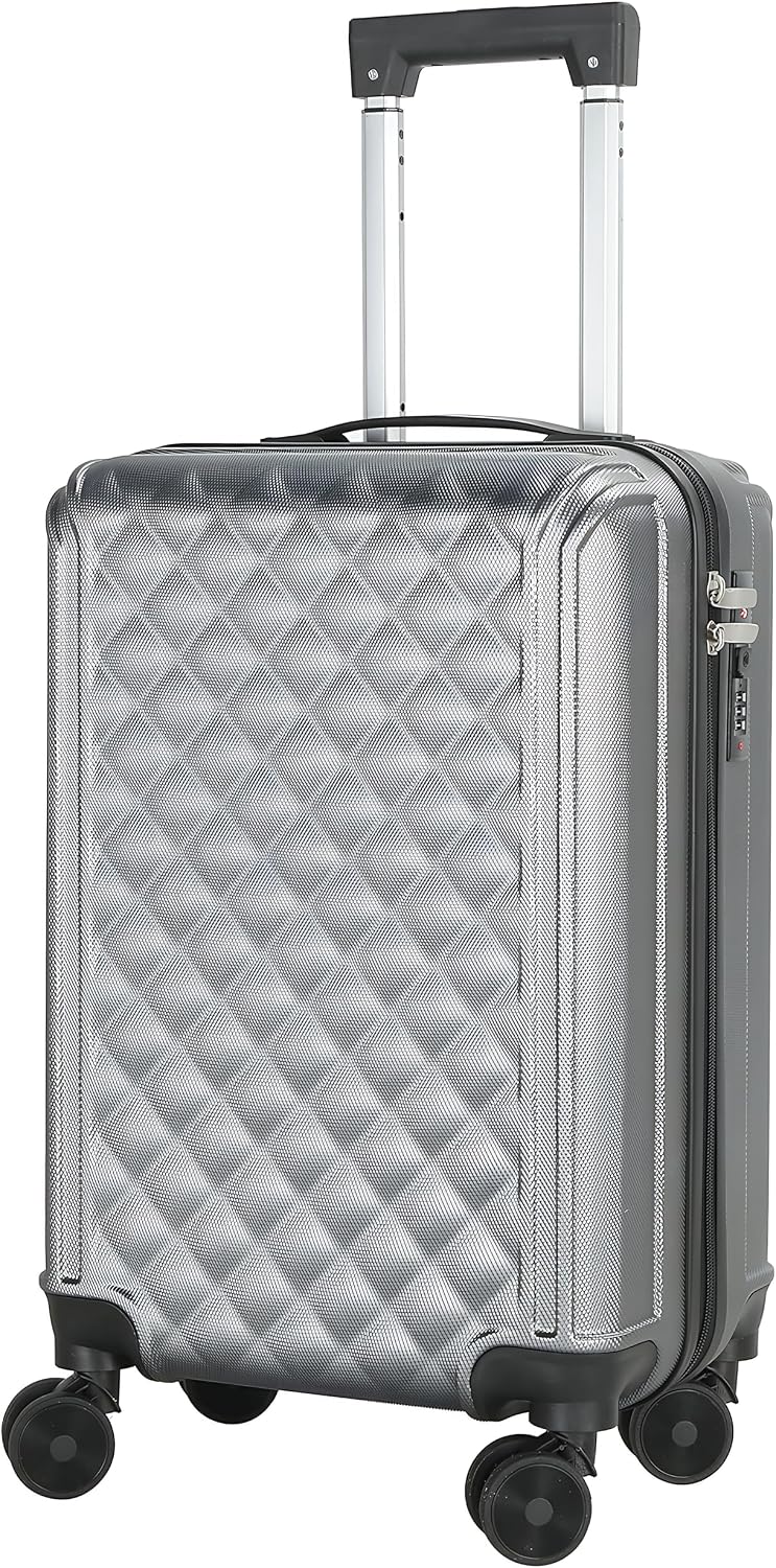 20 Inch Carry On Luggage, Lightweight Hard Shell ABS Suitcase with TSA Lock and Double Spinner Wheels, Rolling Suitcase for Travel (LXG-Blue, 20" carry on)
