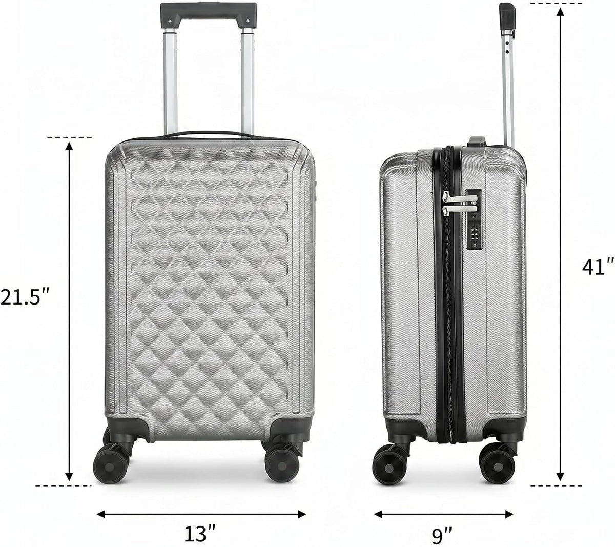 20 Inch Carry On Luggage, Lightweight Hard Shell ABS Suitcase with TSA Lock and Double Spinner Wheels, Rolling Suitcase for Travel (LXG-Blue, 20" carry on)