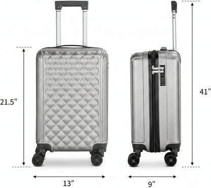 20 Inch Carry On Luggage, Lightweight Hard Shell ABS Suitcase with TSA Lock and Double Spinner Wheels, Rolling Suitcase for Travel (LXG-Blue, 20" carry on)