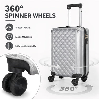 20 Inch Carry On Luggage, Lightweight Hard Shell ABS Suitcase with TSA Lock and Double Spinner Wheels, Rolling Suitcase for Travel (LXG-Blue, 20" carry on)