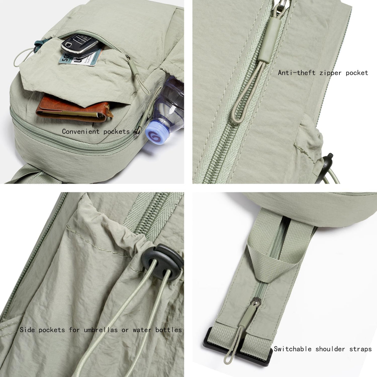 UnisexAdult Small Crossbody Messenger Bag Durable Sling Bag Backpack Hiking daypacks for Men Women