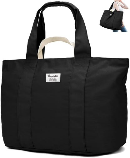 22'' 50L 100% Cotton Oversized Travel Tote Bag for Women - Tear-Resistant, Overnight/Weekend/Beach Bag