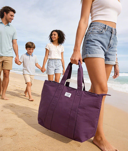 22'' 50L 100% Cotton Oversized Travel Tote Bag for Women - Tear-Resistant, Overnight/Weekend/Beach Bag