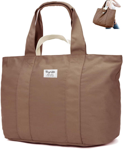 22'' 50L 100% Cotton Oversized Travel Tote Bag for Women - Tear-Resistant, Overnight/Weekend/Beach Bag