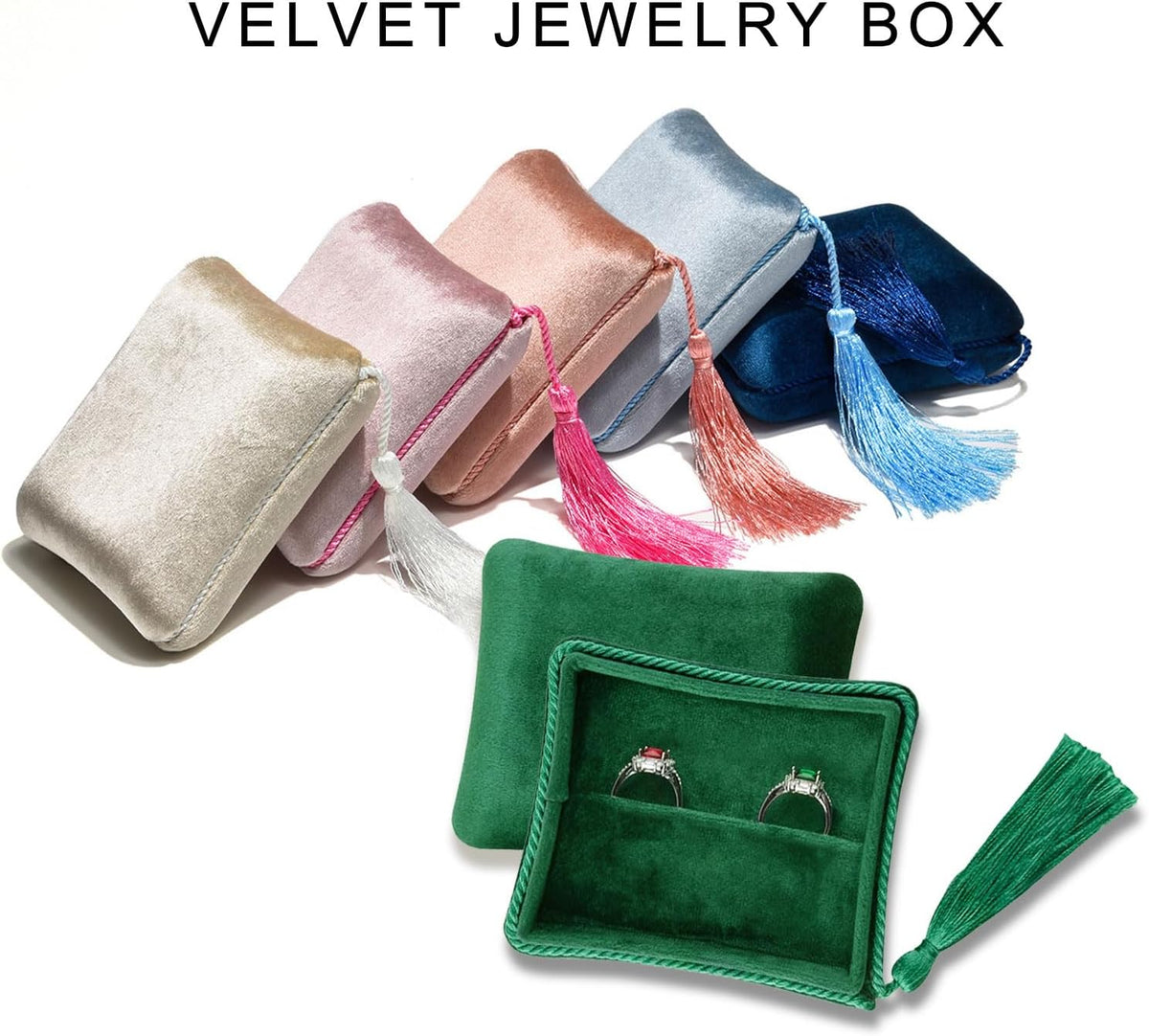 Plush Jewelry Box Portable Travel Case Organizers With Multi Layer Compartments For Rings Necklaces Earrings