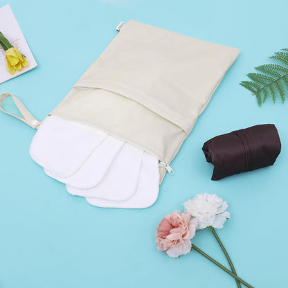 ALVA 2pcs Cloth Diaper Wet Dry Bags Waterproof Reusable with Two Zippered Pockets Travel Beach Pool Daycare Soiled Baby Items Yoga Gym Bag for Swimsuits or Wet Clothes LX-AMD0912 - Colors B