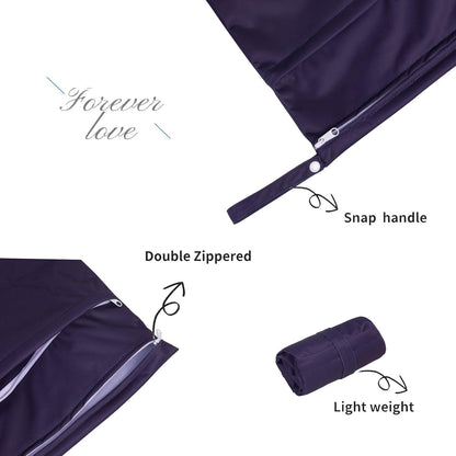ALVA 2pcs Cloth Diaper Wet Dry Bags Waterproof Reusable with Two Zippered Pockets Travel Beach Pool Daycare Soiled Baby Items Yoga Gym Bag for Swimsuits or Wet Clothes LX-AMD0912 - Colors B