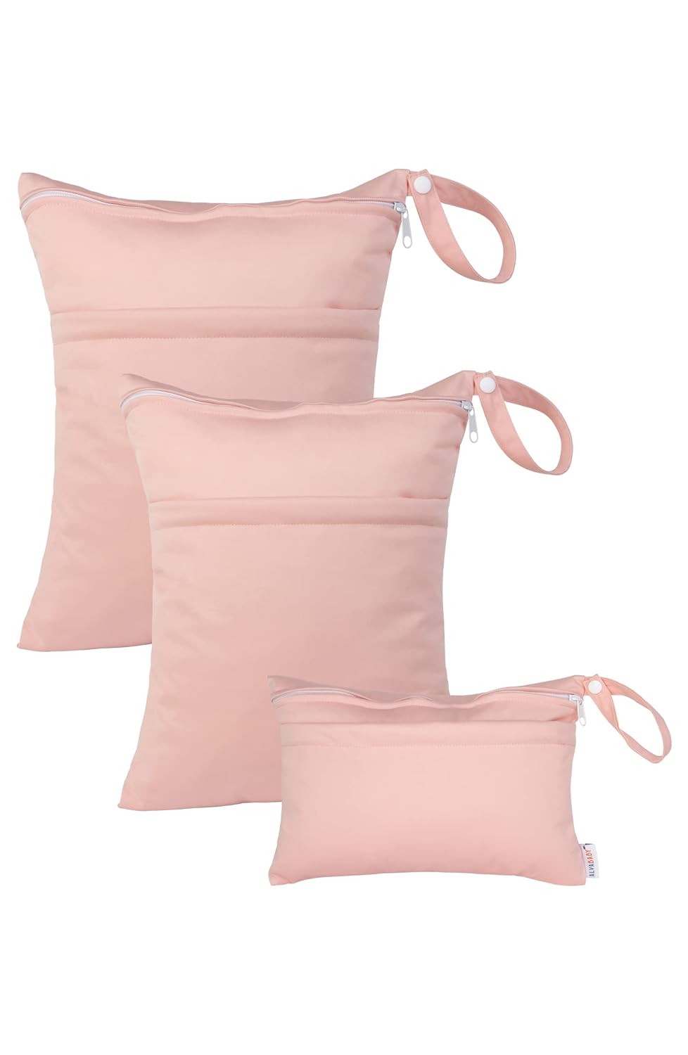 ALVA 2pcs Cloth Diaper Wet Dry Bags Waterproof Reusable with Two Zippered Pockets Travel Beach Pool Daycare Soiled Baby Items Yoga Gym Bag for Swimsuits or Wet Clothes LX-AMD0912 - Colors B
