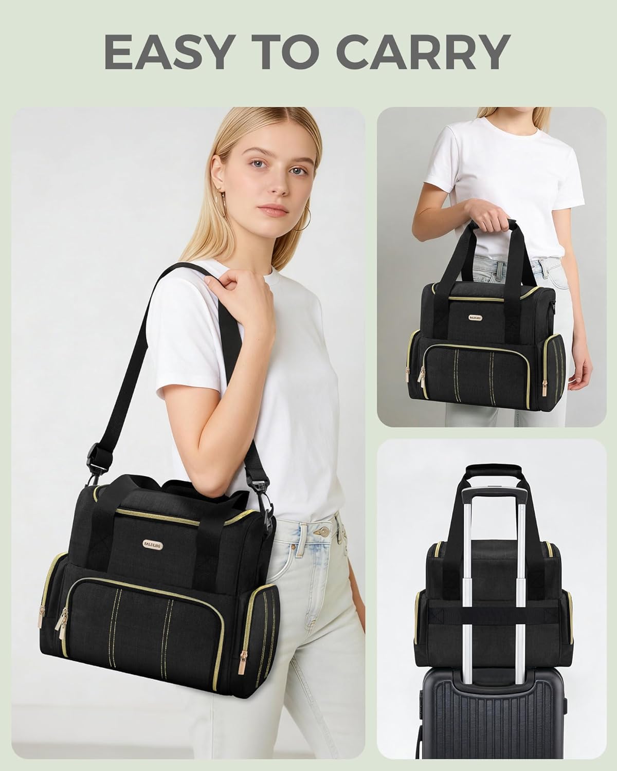 Large Travel Makeup Bag with 2 Removable Cases, Cosmetic Bag with Multiple Storage Sections, with Multiple Storage Sections,Double Layer Big Travel Make Up Organizer Case,Travel Toiletry Bag