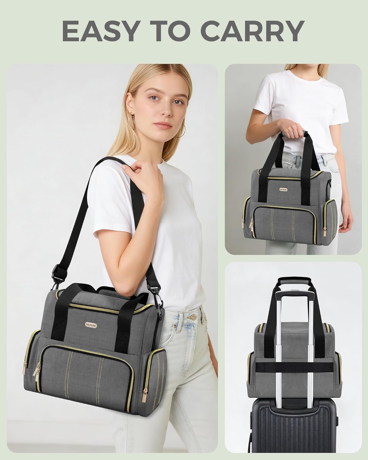 Large Travel Makeup Bag with 2 Removable Cases, Cosmetic Bag with Multiple Storage Sections, with Multiple Storage Sections,Double Layer Big Travel Make Up Organizer Case,Travel Toiletry Bag