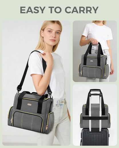 Large Travel Makeup Bag with 2 Removable Cases, Cosmetic Bag with Multiple Storage Sections, with Multiple Storage Sections,Double Layer Big Travel Make Up Organizer Case,Travel Toiletry Bag