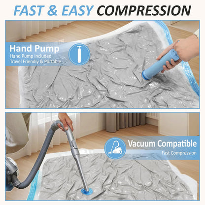 Vacuum Storage Bags, 80% Compression Vacuum Seal Space Saver Plastic Packaging Bags for Clothes, Blankets, Pillow, Bedding, Comforters, Sealer Clothing Storage,20 Combo
