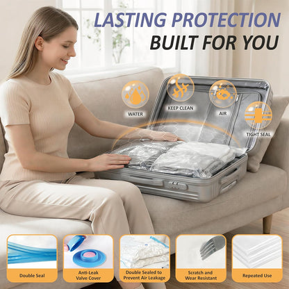 Vacuum Storage Bags, 80% Compression Vacuum Seal Space Saver Plastic Packaging Bags for Clothes, Blankets, Pillow, Bedding, Comforters, Sealer Clothing Storage,20 Combo
