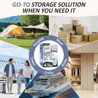 Vacuum Storage Bags, 80% Compression Vacuum Seal Space Saver Plastic Packaging Bags for Clothes, Blankets, Pillow, Bedding, Comforters, Sealer Clothing Storage,20 Combo
