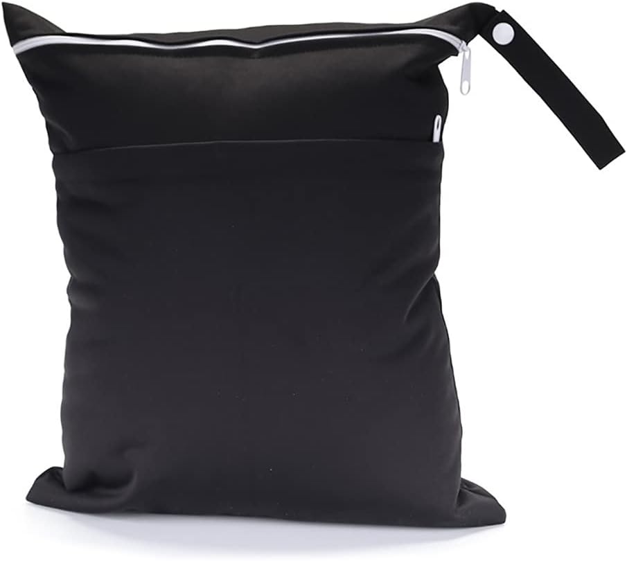 2 Pcs Wet Dry Bags for Baby Cloth Diapers Mommy Bags Waterproof Reusable with Two Zippered Pockets Yoga Gym Bag for Swimsuits or Wet Clothes