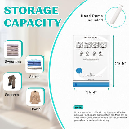 10 Pack Space Saver Vacuum Storage Bags Travel Vacuum Bags for Luggage Clothing Compression Bags for Travel Essentials No Vacuum or Pump Needed
