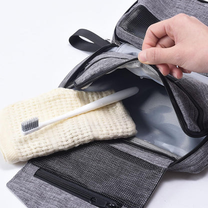 is used to store toiletries, Suitable for short-term travel use hanging toilet bag (Gray)