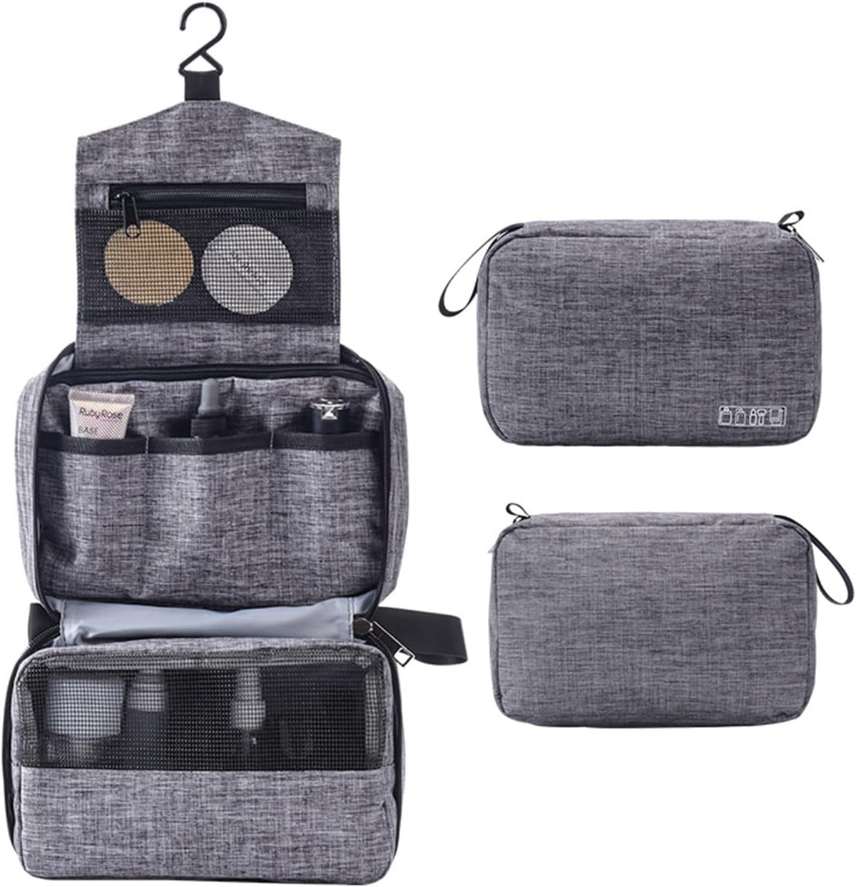 is used to store toiletries, Suitable for short-term travel use hanging toilet bag (Gray)