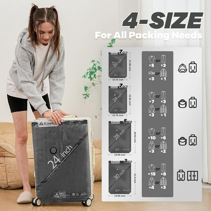 Vacuum Storage Bags for Travel with Wireless Rechargeable Air Pump, 22 Pack Travel Essentials Space Saver Compression Bag for Luggage, Suitcase, Backpack, Vacuum Seal Bags for Home Storage Clothing