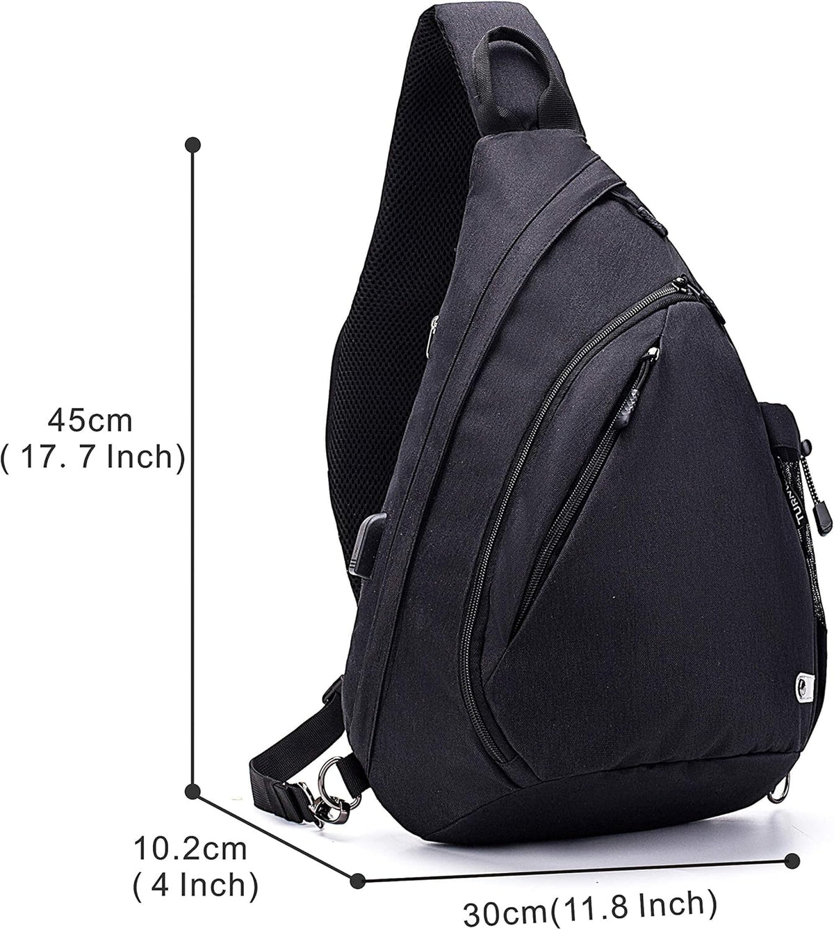 Water-Proof Sling bag/Crossbody Backpack/Shoulder Bag with USB Charging Port for Travel, Hiking, Cycling, Camping