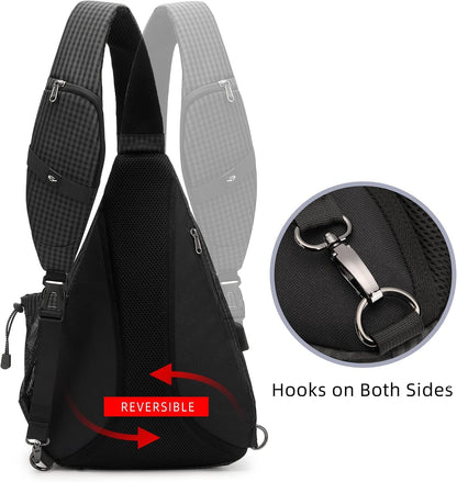 Water-Proof Sling bag/Crossbody Backpack/Shoulder Bag with USB Charging Port for Travel, Hiking, Cycling, Camping