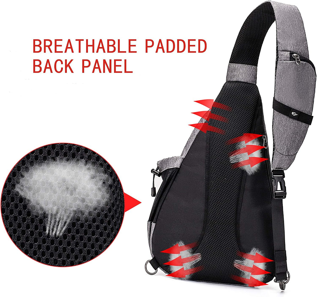 Water-Proof Sling bag/Crossbody Backpack/Shoulder Bag with USB Charging Port for Travel, Hiking, Cycling, Camping
