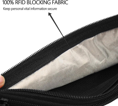 Money Belt, Slim Passport Holder RFID Blocking Hidden Wallet Travel Essentials Pouch for Women Men With Adjustable Strap Waist Bag to Protect Cash, Credit Cards and Documents