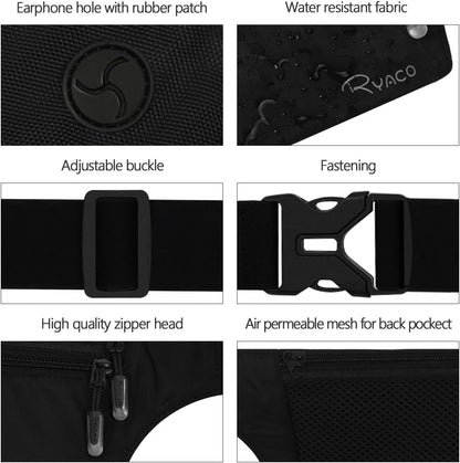 Money Belt, Slim Passport Holder RFID Blocking Hidden Wallet Travel Essentials Pouch for Women Men With Adjustable Strap Waist Bag to Protect Cash, Credit Cards and Documents
