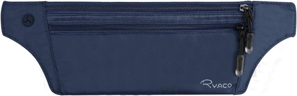 Money Belt, Slim Passport Holder RFID Blocking Hidden Wallet Travel Essentials Pouch for Women Men With Adjustable Strap Waist Bag to Protect Cash, Credit Cards and Documents