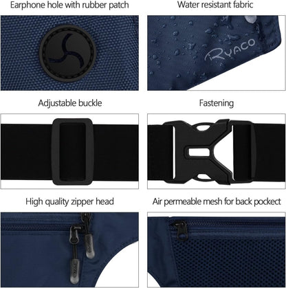 Money Belt, Slim Passport Holder RFID Blocking Hidden Wallet Travel Essentials Pouch for Women Men With Adjustable Strap Waist Bag to Protect Cash, Credit Cards and Documents