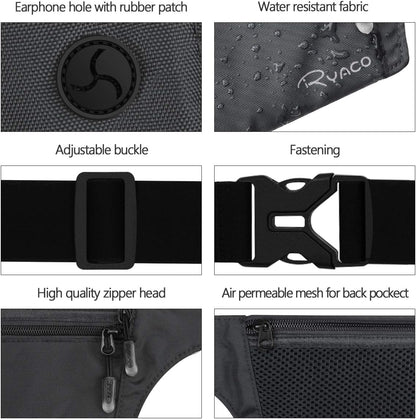 Money Belt, Slim Passport Holder RFID Blocking Hidden Wallet Travel Essentials Pouch for Women Men With Adjustable Strap Waist Bag to Protect Cash, Credit Cards and Documents