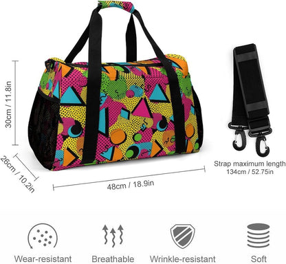 Foldable Carry On Travel Duffel Weekender Bag Lightweight Overnight Tote Bag for Men Women Sport