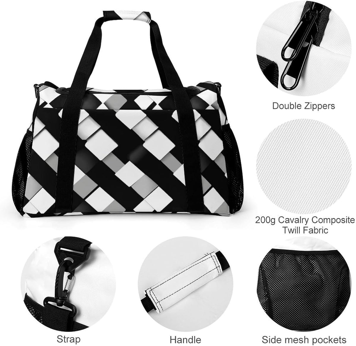Foldable Carry On Travel Duffel Weekender Bag Lightweight Overnight Tote Bag for Men Women Sport