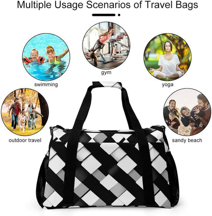 Foldable Carry On Travel Duffel Weekender Bag Lightweight Overnight Tote Bag for Men Women Sport