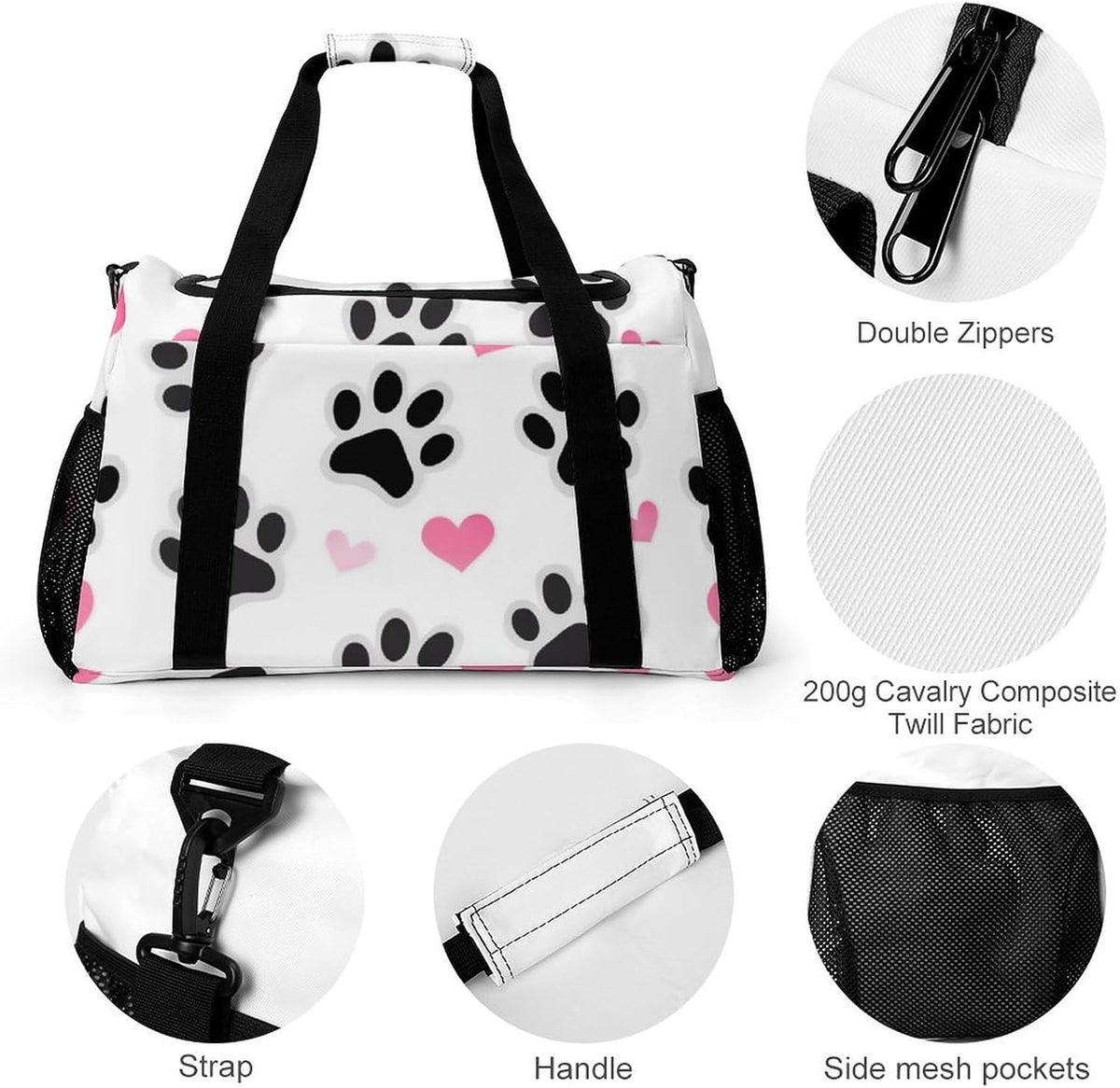 Foldable Carry On Travel Duffel Weekender Bag Lightweight Overnight Tote Bag for Men Women Sport