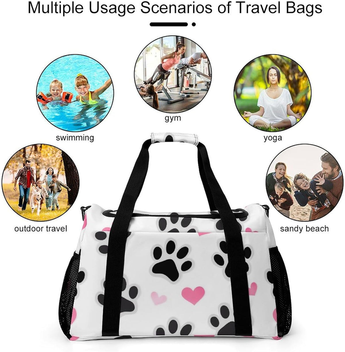 Foldable Carry On Travel Duffel Weekender Bag Lightweight Overnight Tote Bag for Men Women Sport