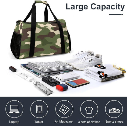 Foldable Carry On Travel Duffel Weekender Bag Lightweight Overnight Tote Bag for Men Women Sport