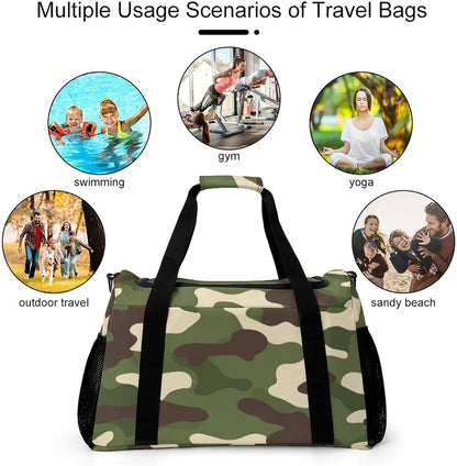 Foldable Carry On Travel Duffel Weekender Bag Lightweight Overnight Tote Bag for Men Women Sport